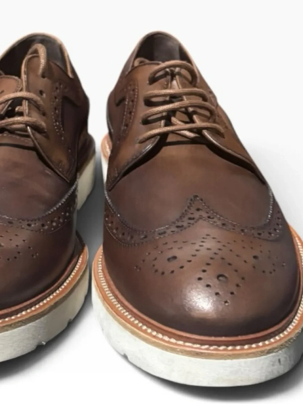 Tod's Brown Leather Wingtip Derby Shoes